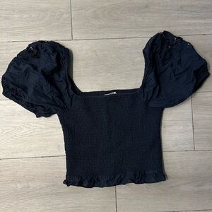 American Eagle Outfitters Textured Gray Top Size XS